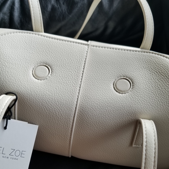 Rachel Zoe Off White Shoulder Bag W Hidden Double Magnetic Closure - Picture 7 of 8